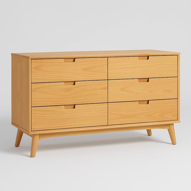 Walker Edison Sloane Mid-Century Modern Solid Wood Dresser