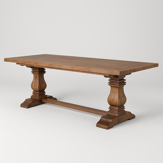 Home Decorators Collection Eldridge Trestle Dining Table with Self Storing Extension