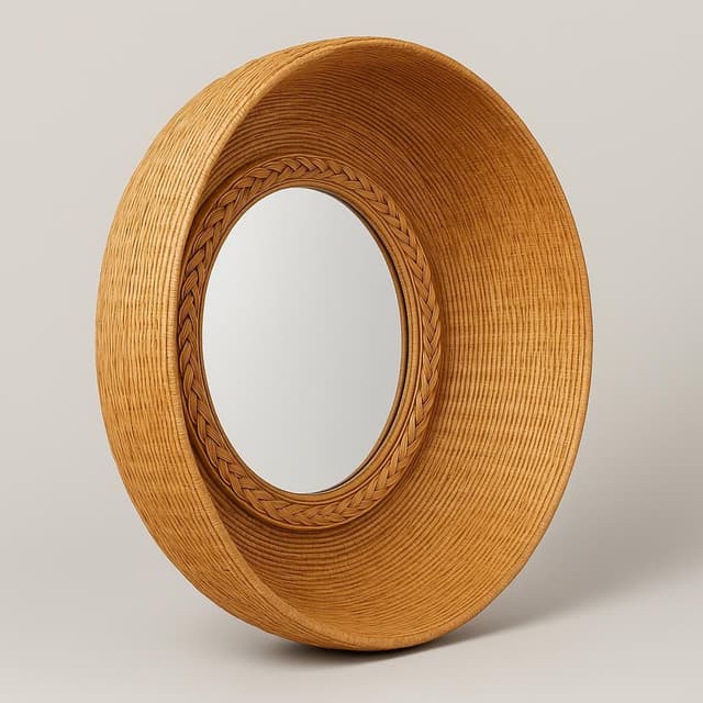Amanda Lindroth Rattan Round Mirror