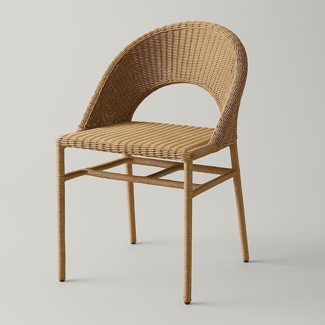 CB2 Arly Light Brown All-Weather Rattan Dining Chair