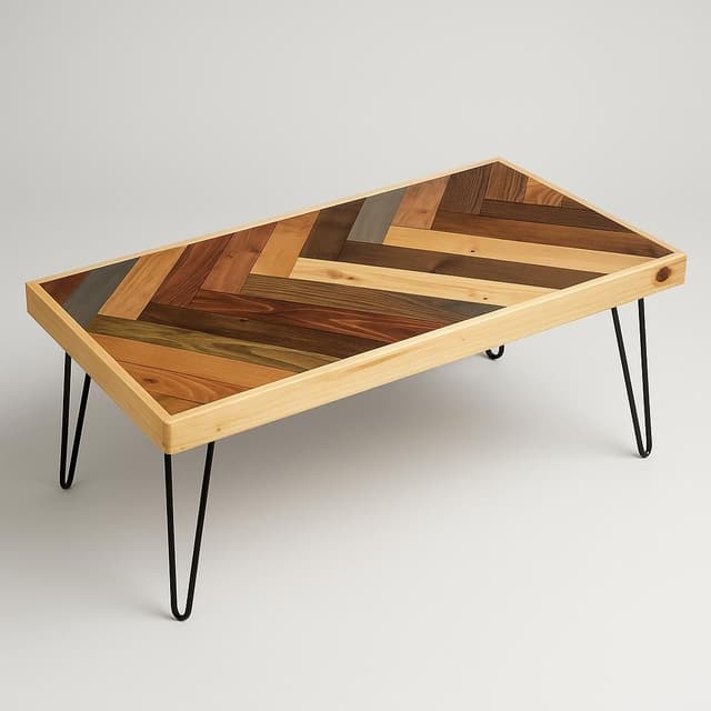 Wobbly Knob Wood Co Herringbone Cubby Hole Coffee Table