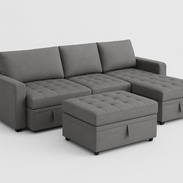 HONBAY Modular Sectional Sleeper Sofa with Storage