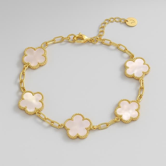 PAVOI 14K Gold Plated Clover Bracelet