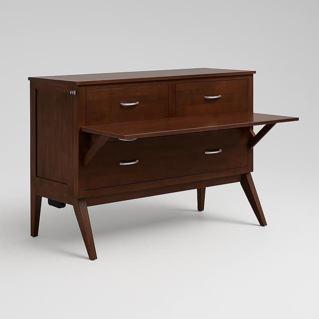AFI Daphne Solid Wood Murphy Bed Chest with Desk